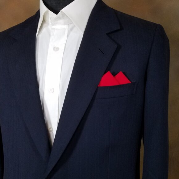 New - Red Cotton Pre-Folded Pocket Square Handkerchief Insert - Picture 4 of 5